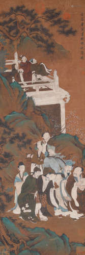 Tang Yin, characters, silk scroll