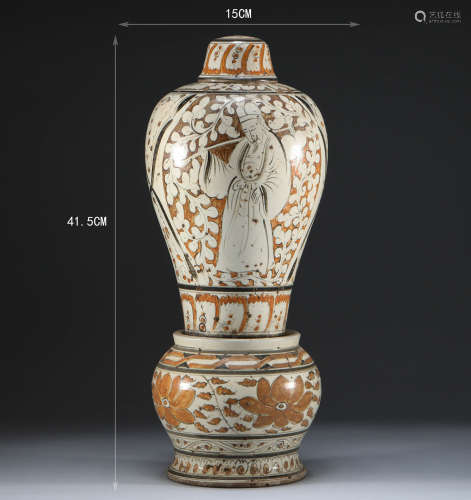 Song Dynasty, Cizhou kiln, character story bottle