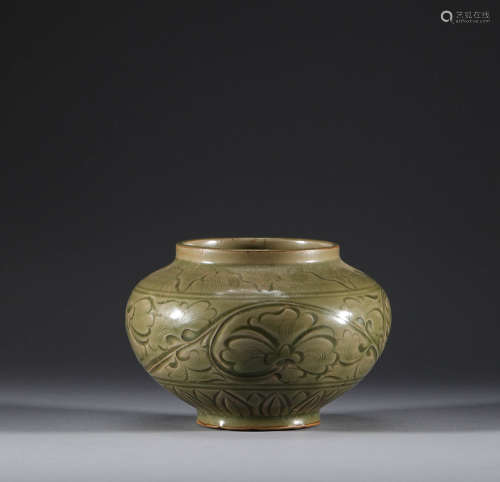 Song Dynasty, Yaozhou Kiln, flower pattern pot
