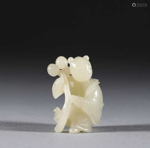 In the Qing Dynasty, Hotan jade boy