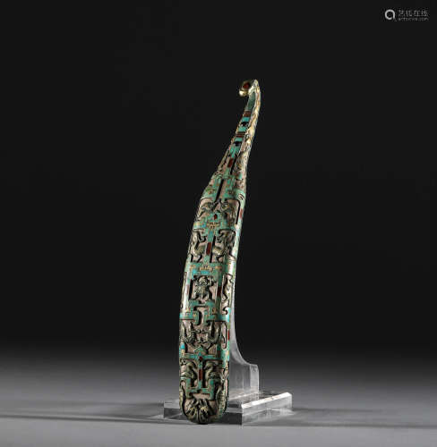 In the Han Dynasty, bronze inlaid with gold, pine stone and ...
