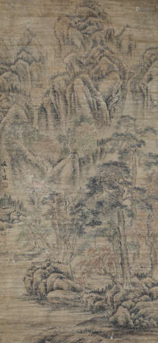 Sheng Maohua, paper vertical axis, landscape painting