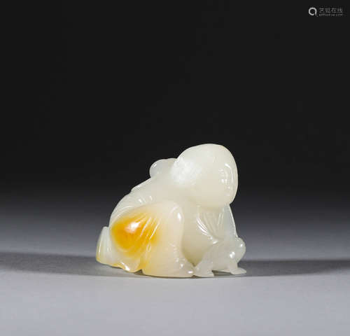 In the Qing Dynasty, Hotan jade banged Golden Toad