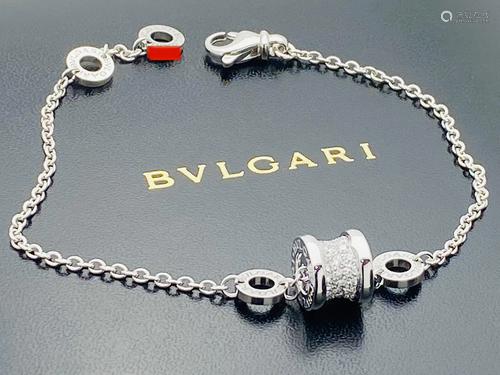 BVLGARI 18K WHITE GOLD DIAMOND BRACELET