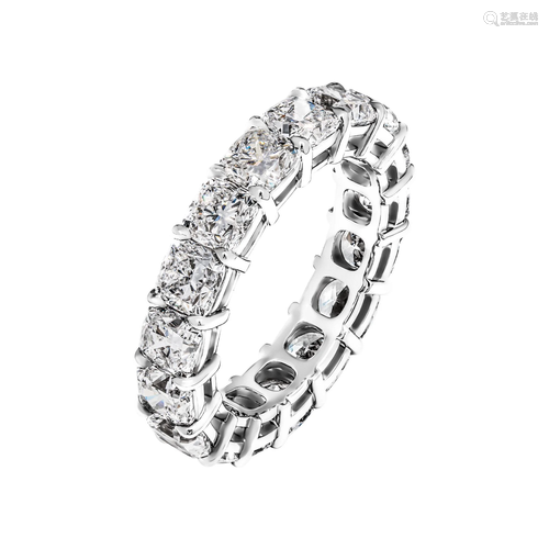 Eternity band 6.15Ct Cushion Cut Diamonds Mounted in