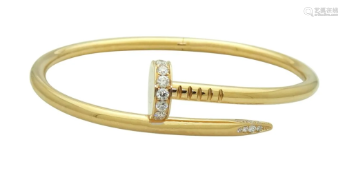 Cartier 18K Pink Gold Juste un Clou Diamond Bracelet