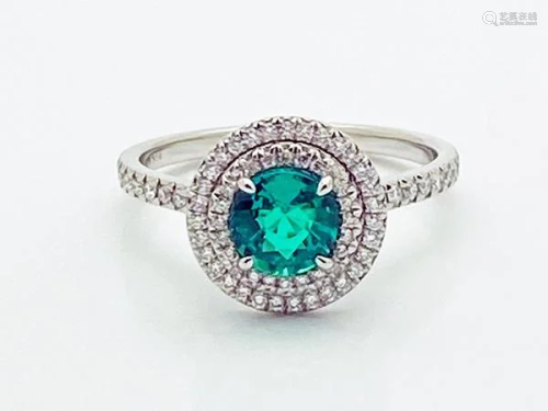 Tiffany & Co. Soleste Diamond Emerald Ring Size 7.25