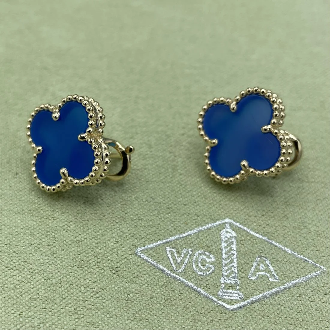 van cleef earrings blue