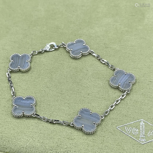 Van Cleef & Arpels Chalcedony 5 Motif Bracelet