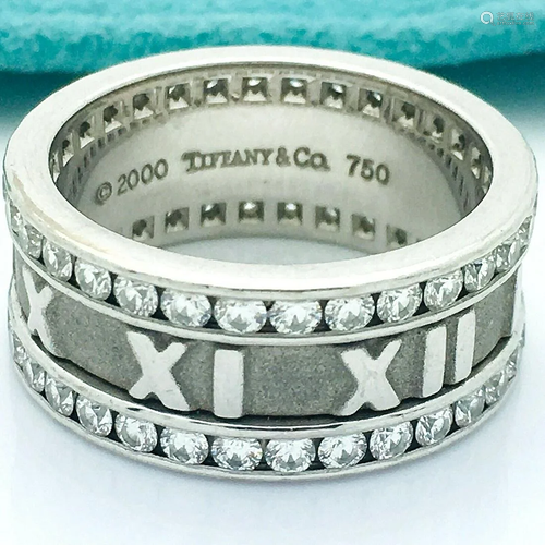 Tiffany & Co. 18k Diamond Atlas Ring/Band Size 6.75