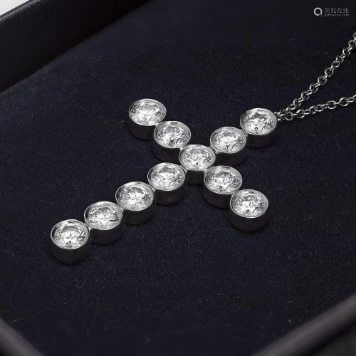 Tiffany & Co Jazz Cross Platinum Diamond Pendant