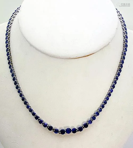 Tiffany 18K White Gold Sapphire Victoria Necklace