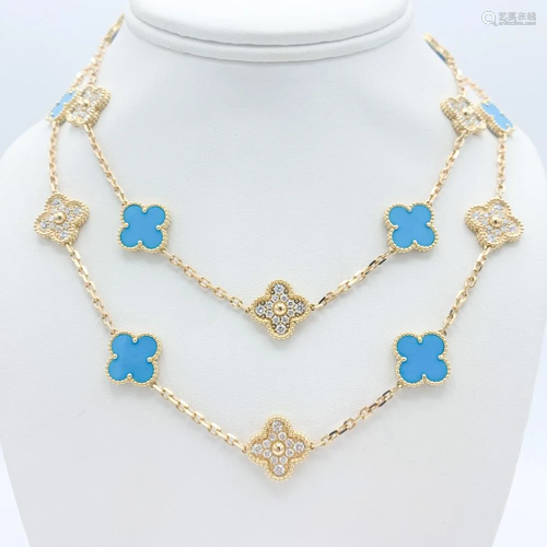 Van Cleef & Arpels Vintage Alhambra Turquoise & Diamond