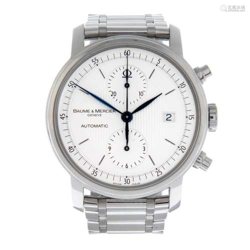 BAUME & MERCIER - a chronograph bracelet watch.