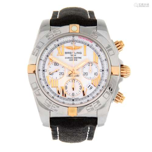BREITLING - a Chronomat 44 chronograph wrist watch.