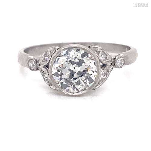 1920Õs Platinum Diamond Engagement Ring