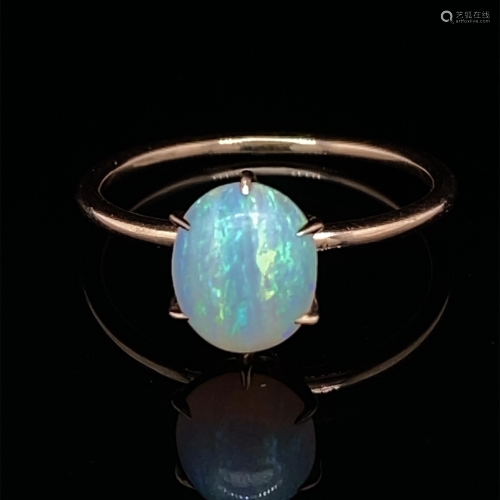 20Õs 18k Opal Solitaire Ring