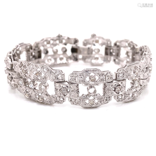Art Deco 14k Diamond BraceletÊ