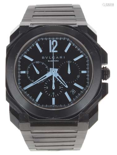 Bvlgari Bamford Octo chronograph automatic black stainless s...