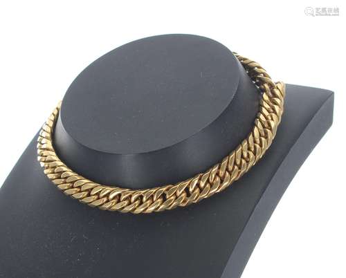 18k yellow gold metal curb bracelet, 28.8gm 8