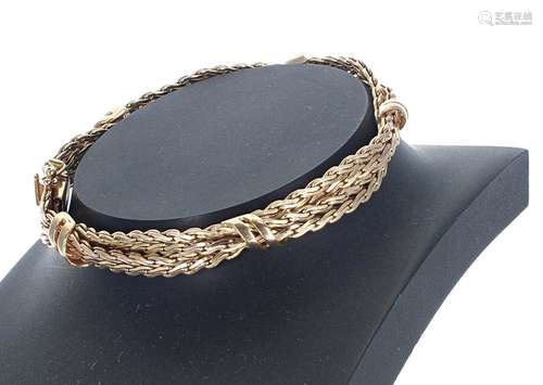 9ct yellow gold twist style bracelet, 18.7gm (139781-1-A)