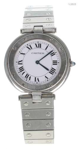 Cartier Ronde lady's stainless steel bracelet watch, no. 819...
