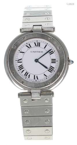 Cartier Ronde lady's stainless steel bracelet watch, no. 819...