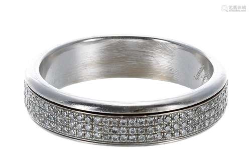 White metal full eternity diamond ring, 6.5mm, 9.4gm, ring s...