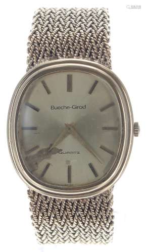 Bueche-Girod Quartz 9ct gentleman's bracelet watch, London 1...