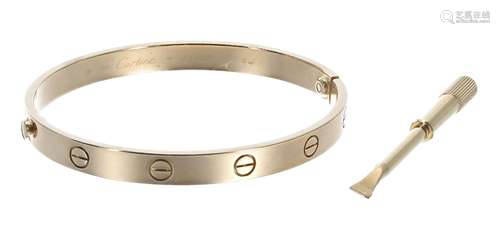 Cartier 18ct 'Love' bangle, signed Cartier AA8522, 33.6gm, w...