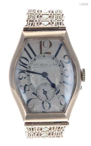 Henry Moser & Cie 18k tonneau cased gentleman's wristwatch, ...