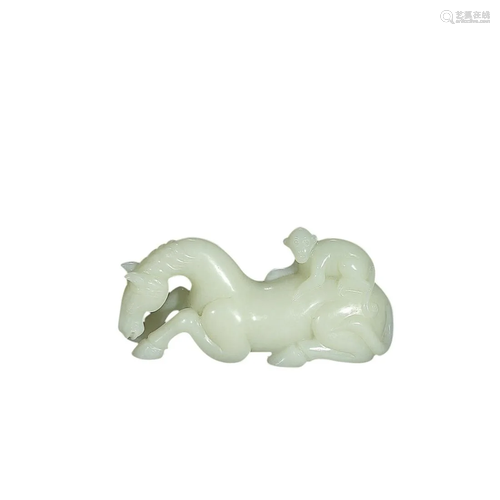 HETIAN JADE 'HORSE AND MONKEY' GROUP