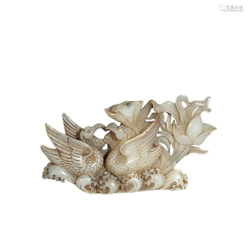 HETIAN JADE 'GOOSE' ORNAMENT