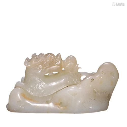 HETIAN JADE 'QILIN' ORNAMENT