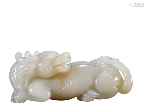 HETIAN JADE 'AUSPICIOUS BEAST' ORNAMENT