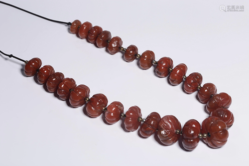 Repulic of China - Red Gourd Shaped Agate Beads