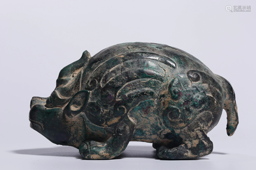 Before Ming Dynasty - Bronze Pixiu Ornament