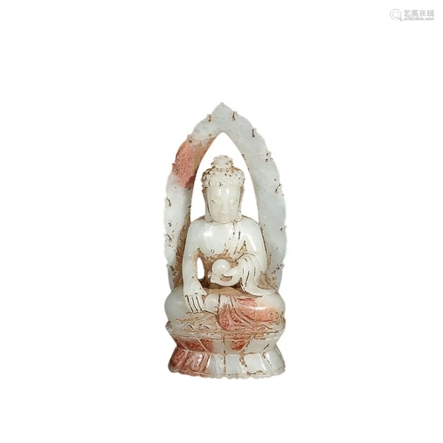 HETIAN JADE FIGURE OF BUDDHA