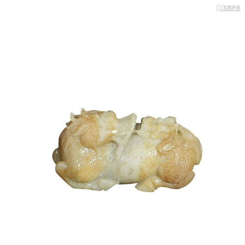 HETIAN JADE 'QILIN' ORNAMENT