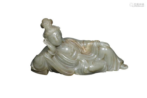 HETIAN JADE FIGURE OF GUANYIN