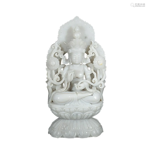 HETIAN JADE FIGURE OF GUANYIN