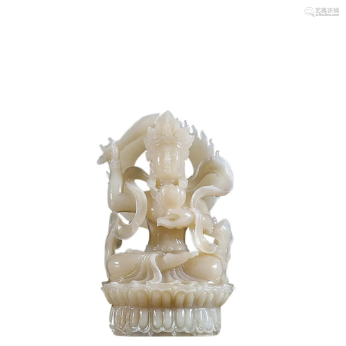 HETIAN JADE FIGURE OF TARA