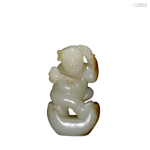 HETIAN JADE FIGURE OF BOY