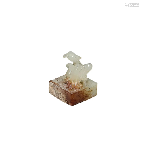 HETIAN JADE 'PHOENIX' SQUARE SEAL