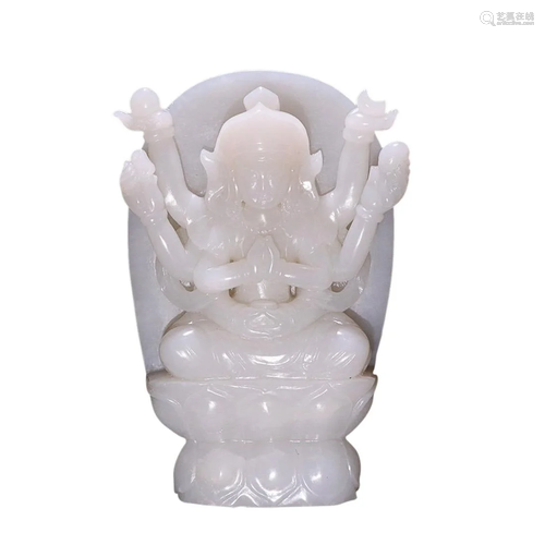 HETIAN JADE FIGURE OF GUANYIN