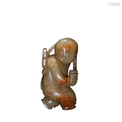 HETIAN JADE FIGURE OF BOY