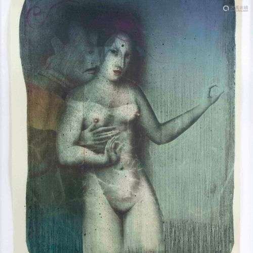 Paul Wunderlich (1927-2010), Lovers, large color lithograph,...