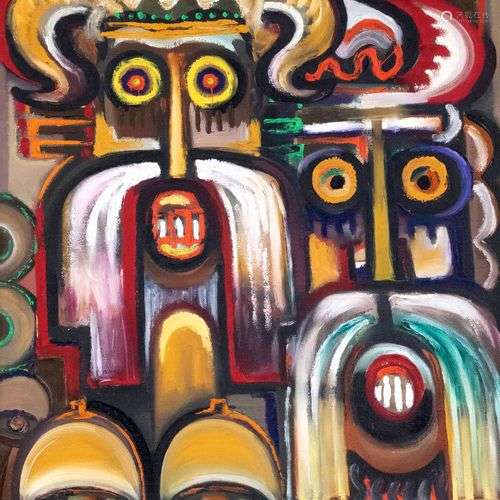 Monogrammed KK, Russian painter late 20th century, abstract ...