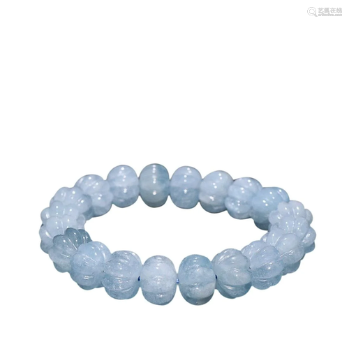 AQUAMARINE BEADED BRACELET