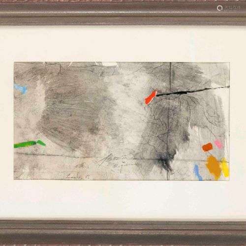 Hans Laabs (1915-2004), abstract composition in mixed media ...